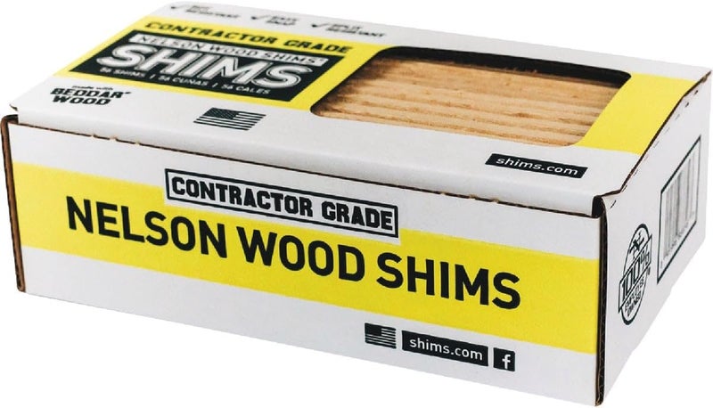Nelson Wood Shims CSH8/56/120/Mgd 8'' Bulk Contractor Shims - Image 1