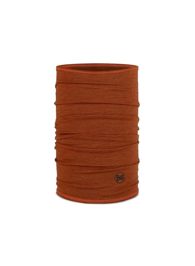 BUFF Lightweight Merino Wool Neck Gaiter 100% Ethically Sourced Wool, Versatile, Temperature Regulating Face Mask, Adult Size, Solid Cinnamon, One size - Image 1