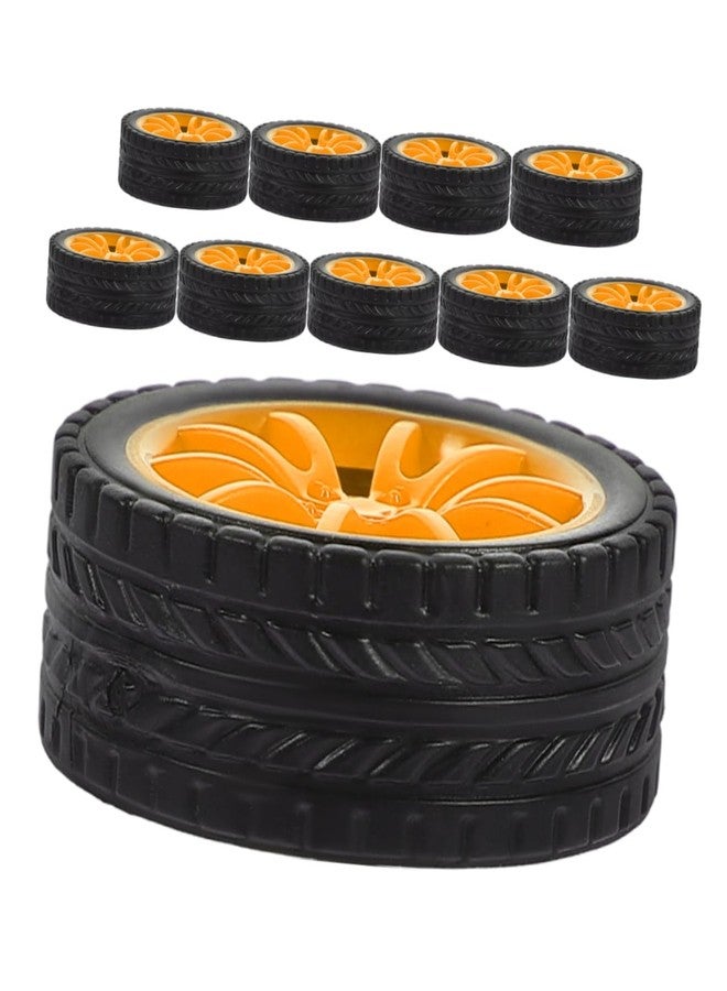 Toddmomy 30mm Multi-Function Car Wheels 10 Pcs Small Wheels for Kids DIY Projects Rubber Tires for RC Cars Craft Model Accessories Compatible 2mm Axles - Image 1