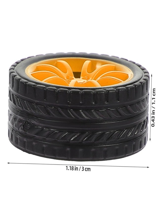 Toddmomy 30mm Multi-Function Car Wheels 10 Pcs Small Wheels for Kids DIY Projects Rubber Tires for RC Cars Craft Model Accessories Compatible 2mm Axles - Image 2
