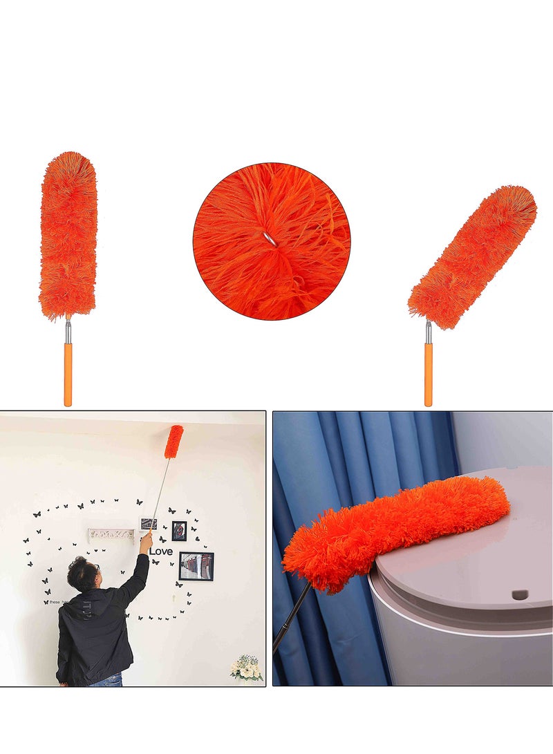 Excefore Microfiber Duster for Cleaning 3 Pieces Feather Duster with Extendable Pole Bendable Static Duster for Office Car Window Furniture Ceiling Fan Clean home  - Image 3