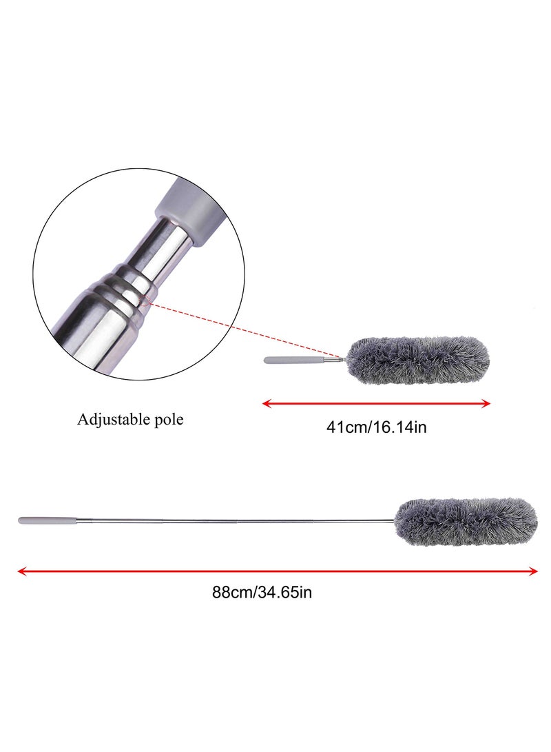 Excefore Microfiber Duster for Cleaning 3 Pieces Feather Duster with Extendable Pole Bendable Static Duster for Office Car Window Furniture Ceiling Fan Clean home  - Image 5