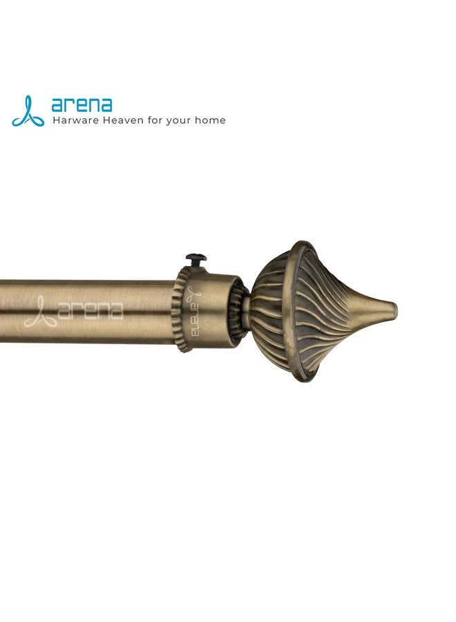 arena Arena Aluminium Curtain Rod End Cap and Curtain Holder Antique Curtain Brackets Set of 10 with Curtain Finials | Metal Curtain Pipe Holder for Curtain Artistic Curtain Holder Pack of 10 Antique Brass - Image 4