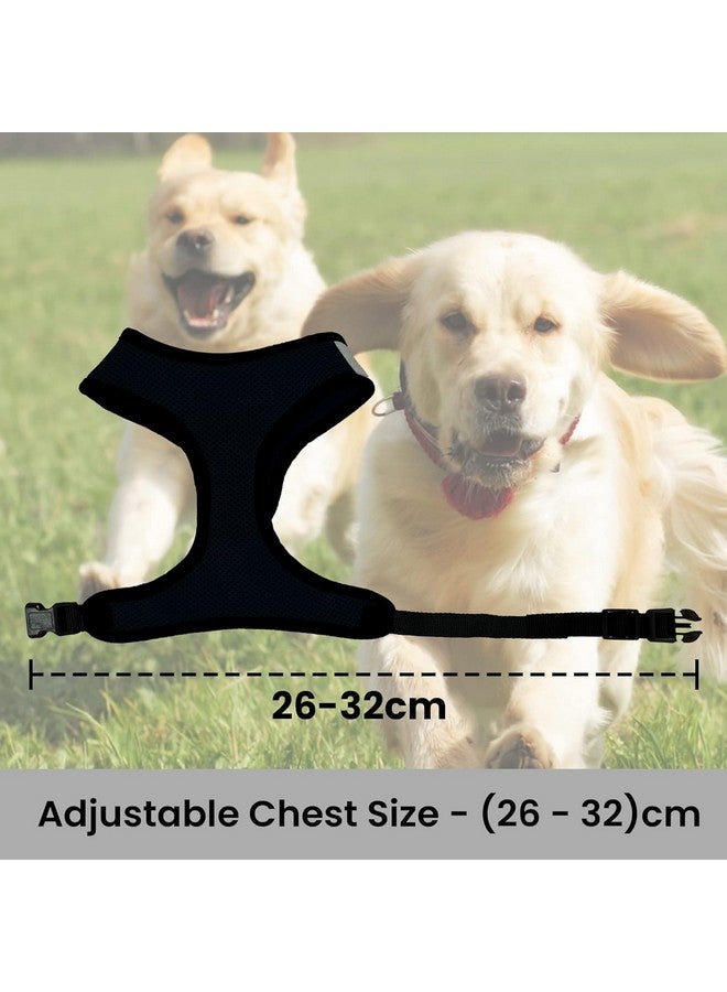 Homestic Reflective Dog Harness With Adjustable Leash|Breathable Polyester Mesh Fabric With Top Carry Handle|Small Size|Hat-818|Comfortable No-Pull Grip|Quick Release Buckles|Black - Image 3