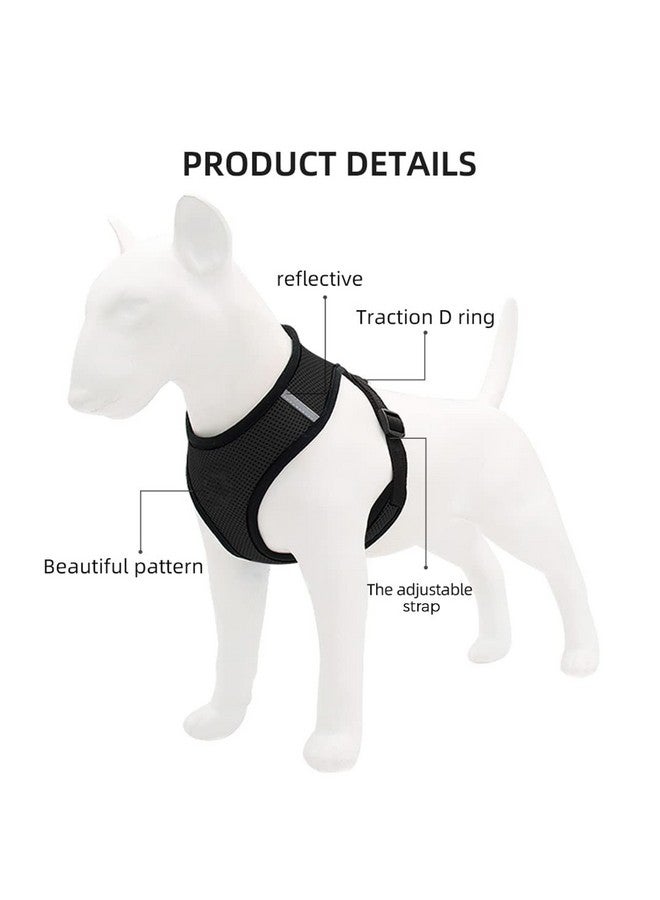 Homestic Reflective Dog Harness With Adjustable Leash|Breathable Polyester Mesh Fabric With Top Carry Handle|Small Size|Hat-818|Comfortable No-Pull Grip|Quick Release Buckles|Black - Image 4