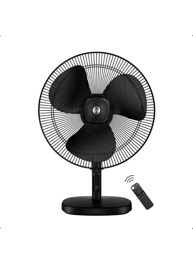 atomberg Renesa 400mm Table Fan | Ideal for Home & Office | Silent BLDC | High Air Delivery | 6 Speeds | 35W | Remote with Oscillation, Timer, Sleep | Easy to Clean | 2 Years Warranty (Black) - Image 1