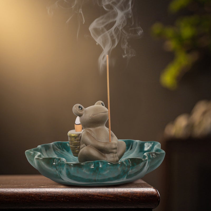 Ceramic Backflow Censer Frog Incense Burner Holder Ceramic Frog Burner - Image 3