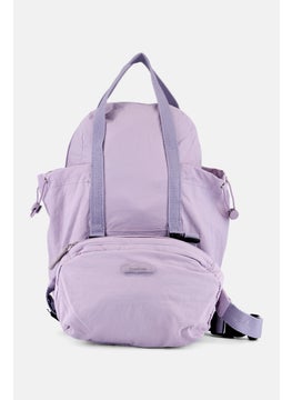 bebe Women 2 Pieces Brand Logo Backpack And Cross Body Bag 20 L x 31 H x 1 W cm, Lavender  - Image 1