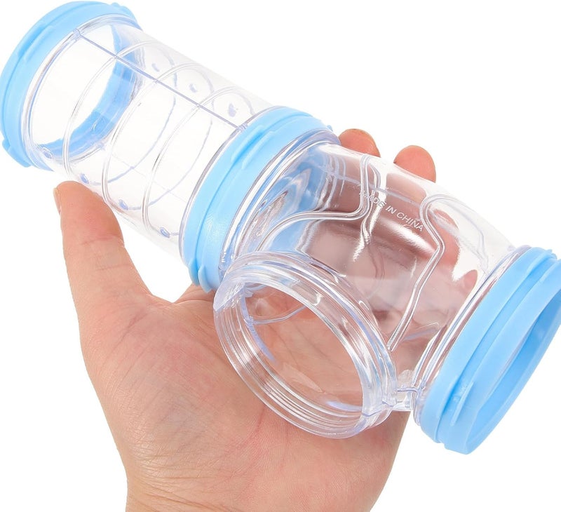 Toyvian DIY Hamster Tube Connector Set, Plastic External Cage Tunnel for Small Pets, 2pcs Pink and Blue DIY Rat and Hamster Exercise Tubes for Cage Activity - Image 4