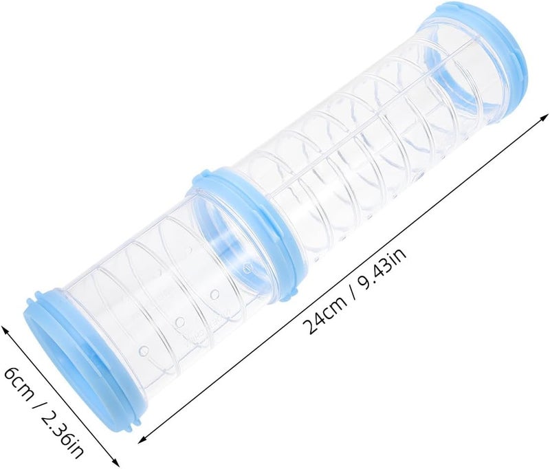 Toyvian DIY Hamster Tube Connector Set, Plastic External Cage Tunnel for Small Pets, 2pcs Pink and Blue DIY Rat and Hamster Exercise Tubes for Cage Activity - Image 2