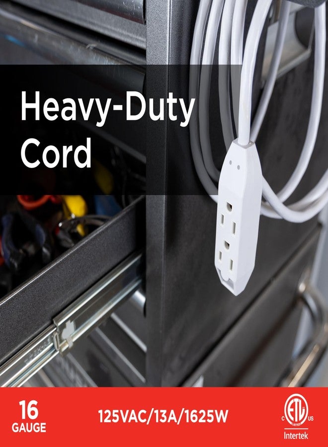 UltraPro 25 Ft Extension Cord, 3-Outlet Power Strip, Double Insulated, Grounded, Heavy Duty, 16 Gauge, General Purpose, UL Listed, White, 50806 - Image 3