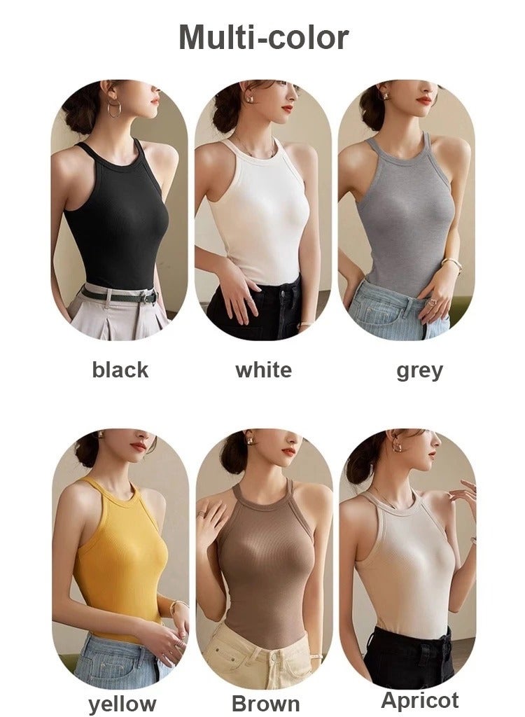ASIV Vintage threaded tank top, women's short top with breast pad - Image 5