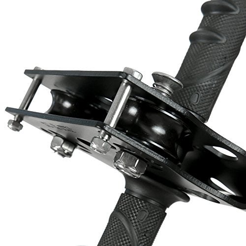 Fusion Climb Z-Max Heavy Duty Trolley with Stainless Steel Trolly Double Pulley with Handle, 23kN for Backyard Zipline, Climbing, Playground Equipment CE Rated - Black - Image 5