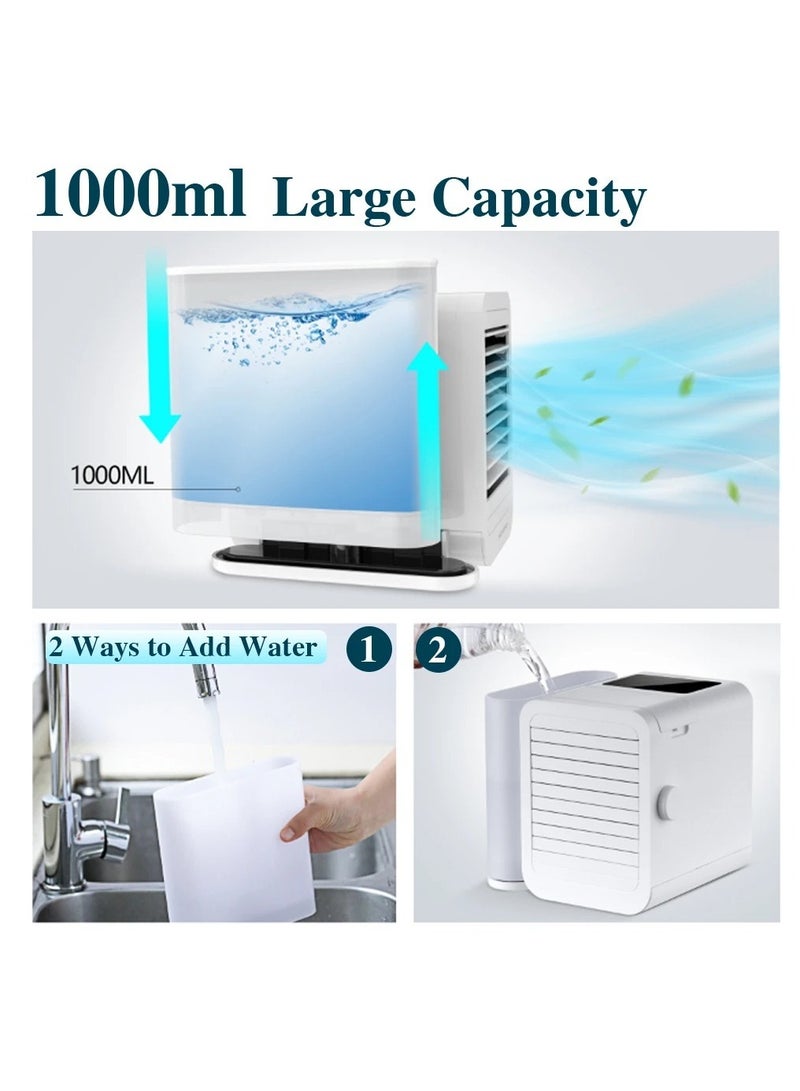 ارواق مكيف هواء محمول بسعة 1000 مل مروحة صغيرة مبرد هواء تبخيري مع مرطب ومنقٍ للمنزل والمكتب - Image 4