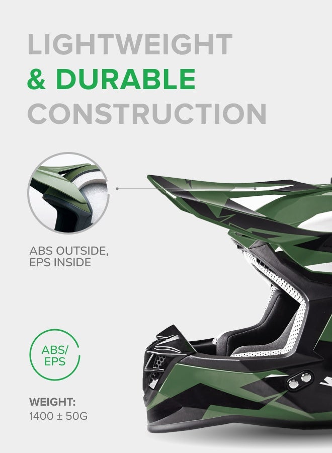 SHARMAX Dirt Bike Helmet – DOT Approved Motorcycle Helmet, Lightweight Motocross Helmet for Youth & Adults, Full Face Bike Helmet for Off-Road, ATV, UTV, Motorbike & Dirtbike Riding - Image 3