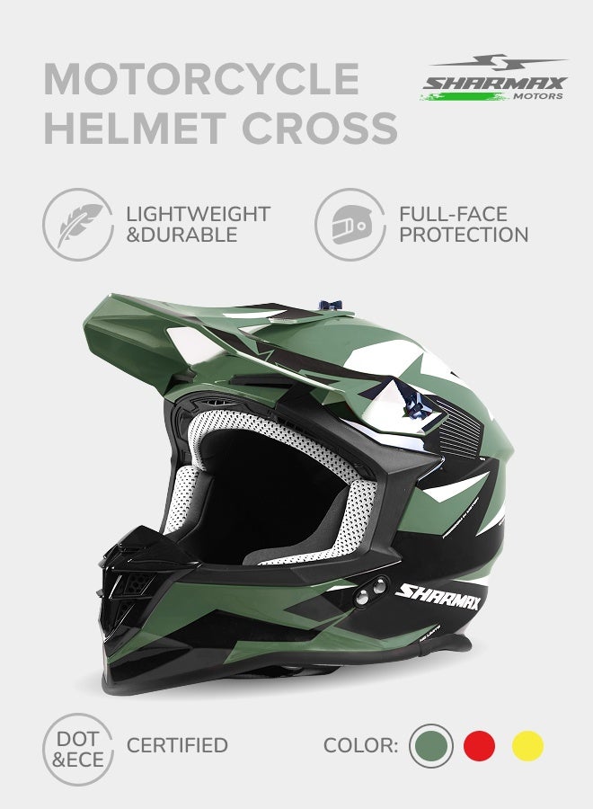 SHARMAX Dirt Bike Helmet – DOT Approved Motorcycle Helmet, Lightweight Motocross Helmet for Youth & Adults, Full Face Bike Helmet for Off-Road, ATV, UTV, Motorbike & Dirtbike Riding - Image 2