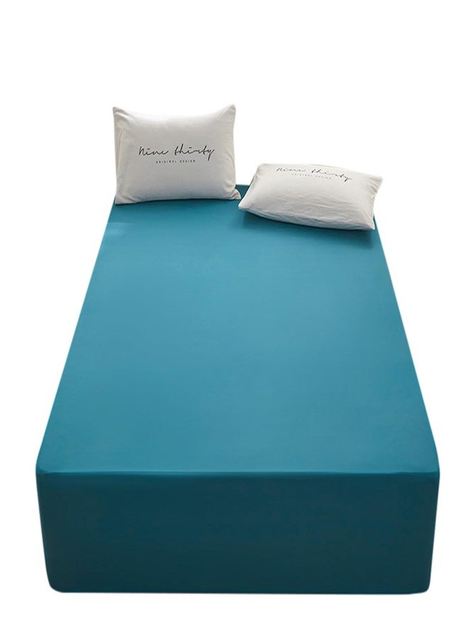 rushrushlulu Bedding Twin Size Fitted Sheet Only-Twin Size Deep Pocket Bottom Fitted Sheet Fits 15inches Bed Matress Sheet Soft and Microfiber Easy Care-Blue - Image 1