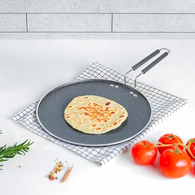 ريحني تاوا ألمنيوم سمارت مع طلاء جرانيت غير لاصق لروتي تشاباتي دوسا بحجم 285 سم أسود - Image 1