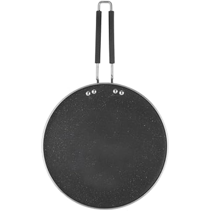 ريحني تاوا ألمنيوم سمارت مع طلاء جرانيت غير لاصق لروتي تشاباتي دوسا بحجم 285 سم أسود - Image 5