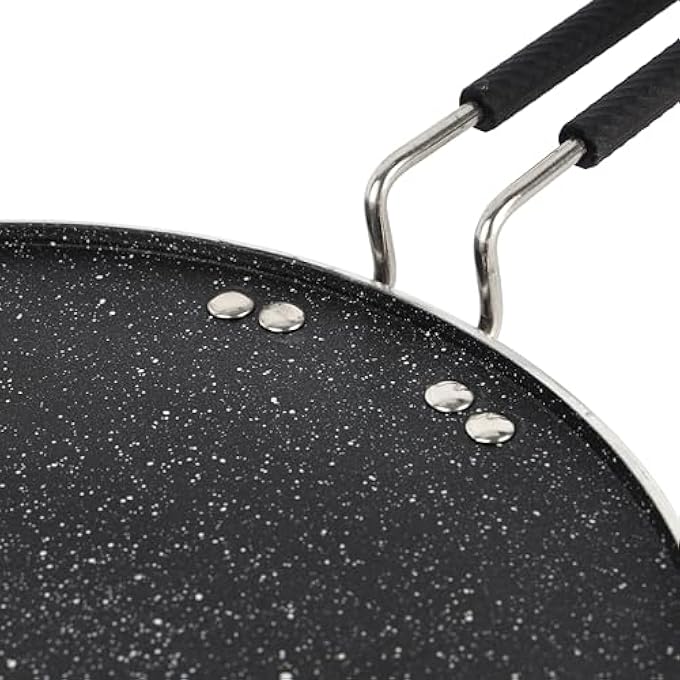 ريحني تاوا ألمنيوم سمارت مع طلاء جرانيت غير لاصق لروتي تشاباتي دوسا بحجم 285 سم أسود - Image 4