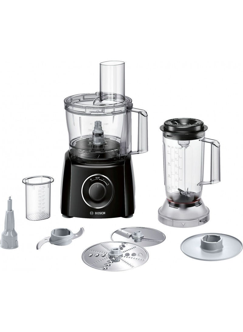 BOSCH MultiTalent 3 Stainless Steel Kitchen Machine With Grinder 800 W MCM3201B Black/Silver - Image 1