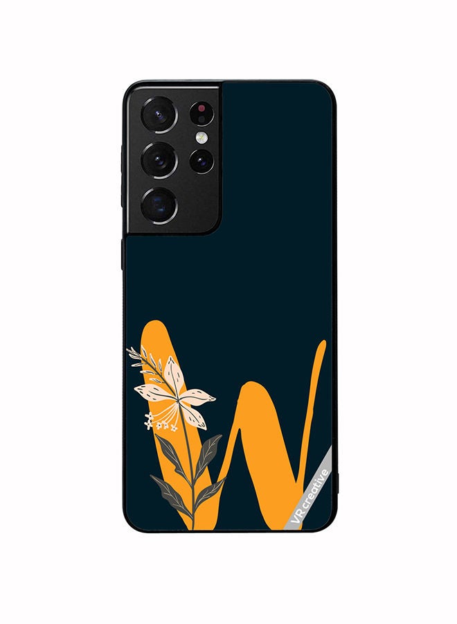 VR CREATIVE Protective Case Cover For Samsung Galaxy S21 Ultra 5G Alphabet W Design Multicolour - Image 1