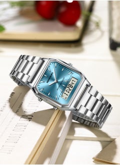 Sanda SANDA Luxury Watches Stainless Steel Women LED Digital Dual Display Clock Unisex Waterproof Sports Quartz Watch  - Image 2