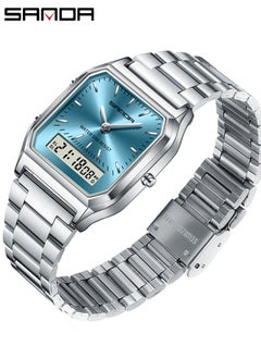 Sanda SANDA Luxury Watches Stainless Steel Women LED Digital Dual Display Clock Unisex Waterproof Sports Quartz Watch  - Image 5