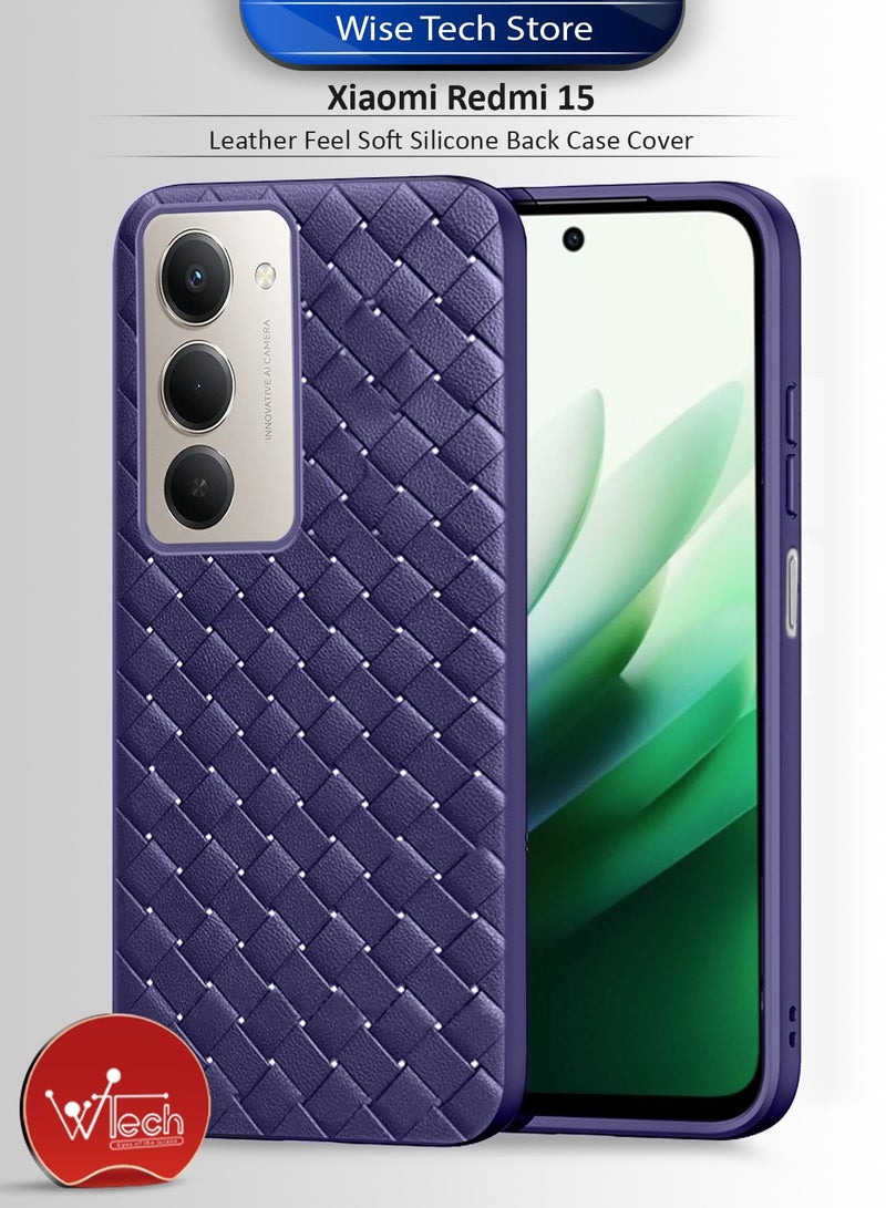 Wtech Xiaomi Redmi 15 5G 2025 Woven With Leather Feel Soft Silicone Back Case Cover (MCCPSN) - Eggplant Purple - Image 1