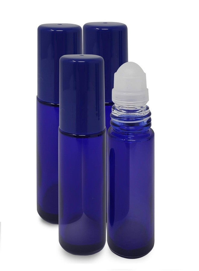 Onisavings Roll on Empty Glass Bottles - Refillable & Blue Color & Roll-On Bottles - Amazing Quality Bottles for Light-Sensitive Liquids - Blue Cap, Size 1 Oz (Pack of 04) - Image 1