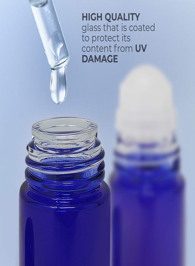 Onisavings Roll on Empty Glass Bottles - Refillable & Blue Color & Roll-On Bottles - Amazing Quality Bottles for Light-Sensitive Liquids - Blue Cap, Size 1 Oz (Pack of 04) - Image 5