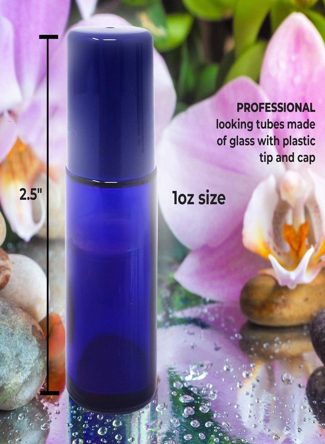 Onisavings Roll on Empty Glass Bottles - Refillable & Blue Color & Roll-On Bottles - Amazing Quality Bottles for Light-Sensitive Liquids - Blue Cap, Size 1 Oz (Pack of 04) - Image 4