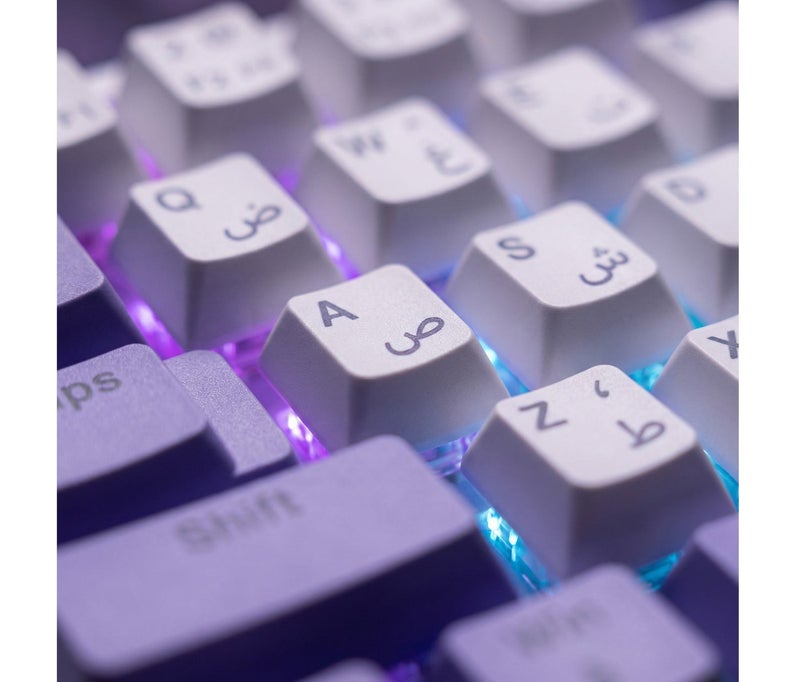 ناكوديكس لوحة مفاتيح الألعاب الميكانيكية NACODEX NK68 V2 - إصدار Purple White Blue - إضاءة RGB مذهلة وتصميم مدمج 65% - Image 5