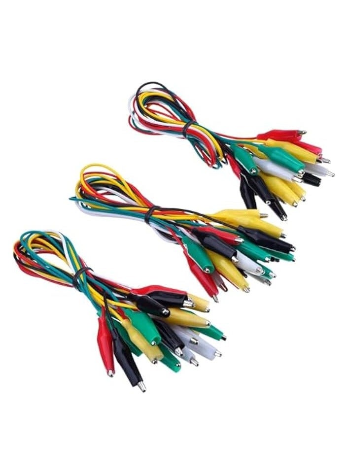 erorex 30 Pieces Test Leads with Alligator Clips Set Insulated Test Cable Double-ended Clips, 19.7 Inch - Image 1