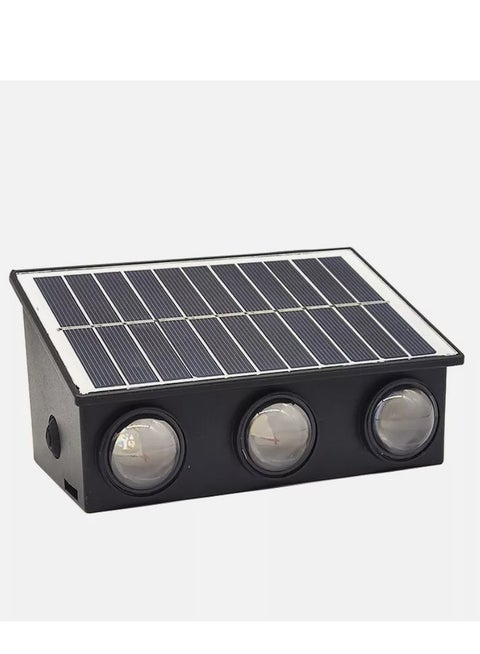 Outdoor Solar Fence Lights 6 LED with Multi-Color, Up and Down Lighting Solar Outdoor Wall Light Waterproof IP65