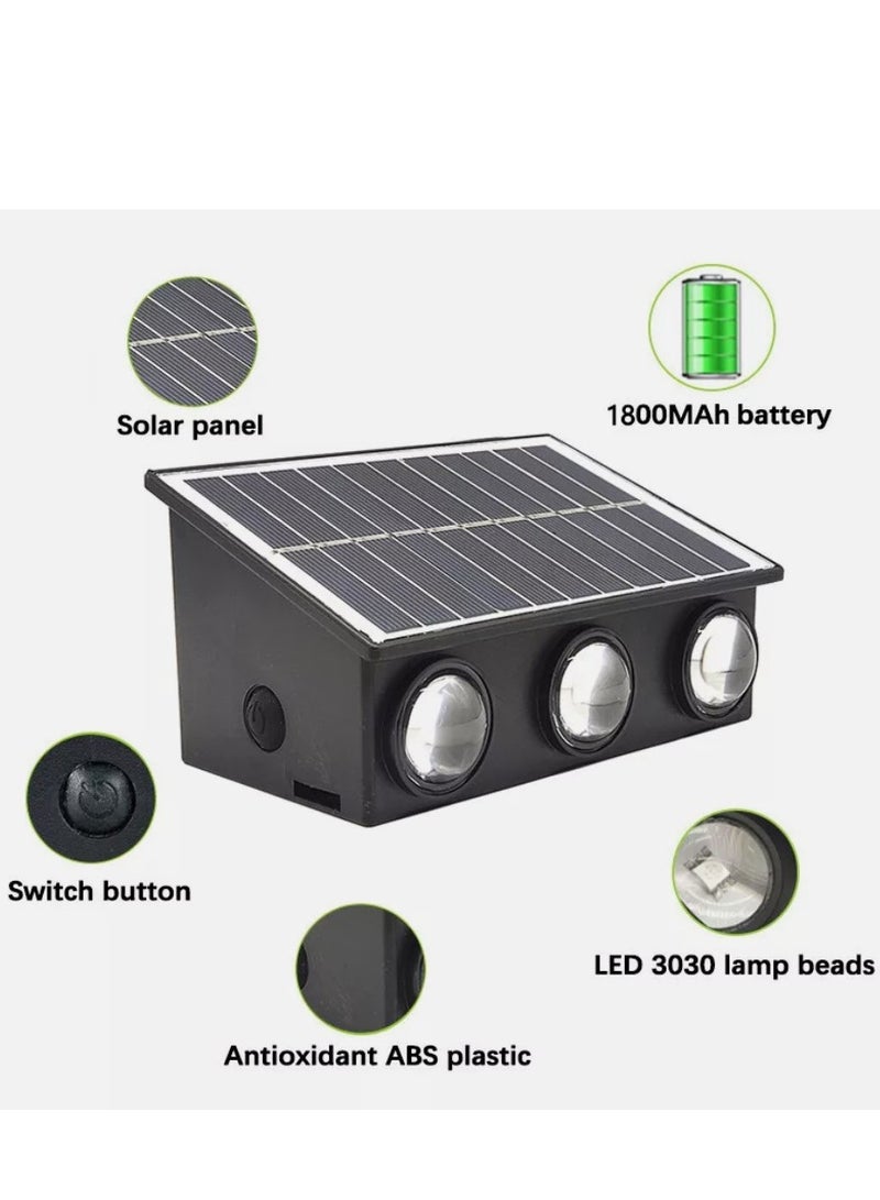 Generic Outdoor Solar Fence Lights 6 LED with Multi-Color, Up and Down Lighting Solar Outdoor Wall Light Waterproof IP65 - Image 2