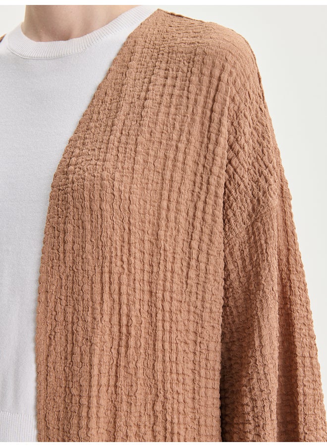 LC WAIKIKI Shawl Collar Textured Oversize Women's Kimono - Image 3