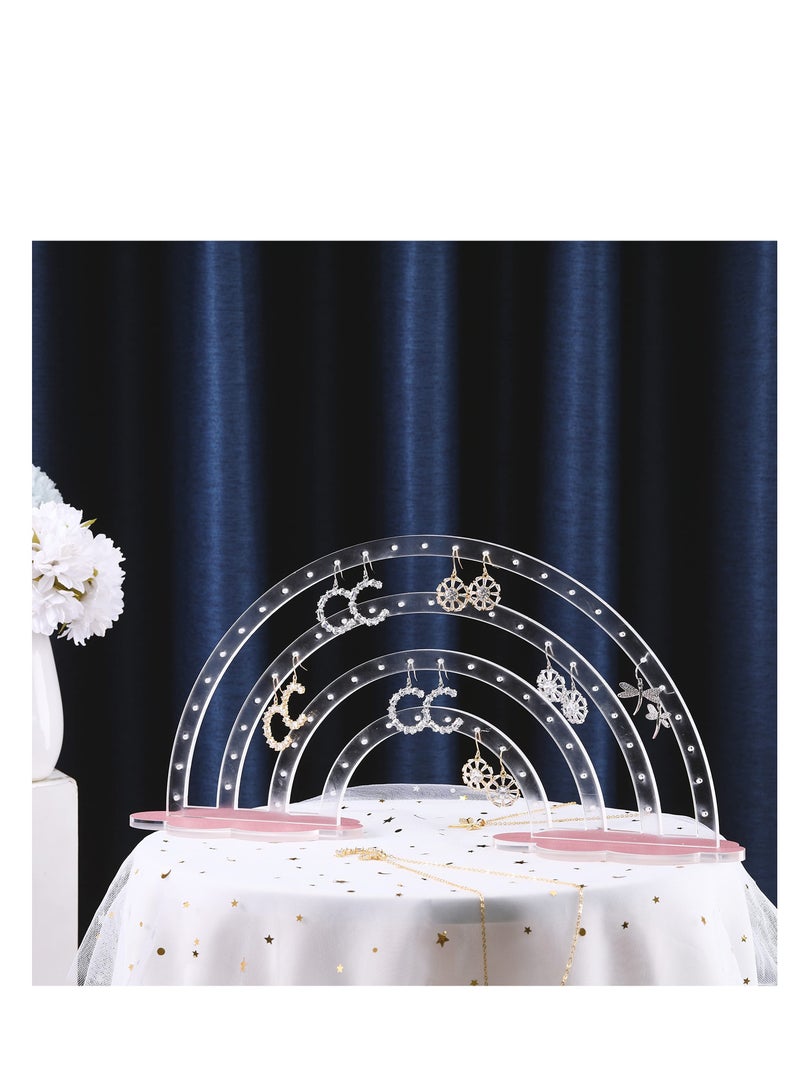 Excefore Acrylic Earring Holder, Rainbow Earring Display Stands, Jewelry Hanging Organizer, Double Sided Transparent Earring Holder, Suitable for Girls Room Decor - Image 4