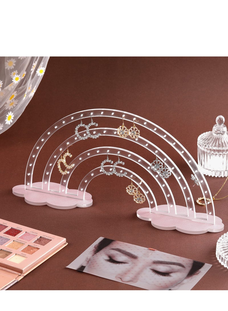 Excefore Acrylic Earring Holder, Rainbow Earring Display Stands, Jewelry Hanging Organizer, Double Sided Transparent Earring Holder, Suitable for Girls Room Decor - Image 5