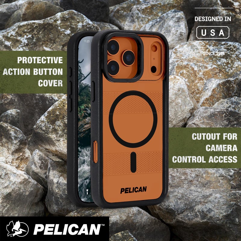 Pelican Protector iPhone 17 Pro Max Case w/Camera Stand [MagSafe Compatible] Rugged Magnetic Phone Case w/ 16ft Military-Grade Drop Protection - Heavy Duty Phone Cover for iPhone 17 Pro Max - Clear - Image 5