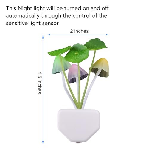 Rienar Sensor Led Night Light, Color Changing Plug-in LED Mushroom Dream Bed Lamp - Image 4