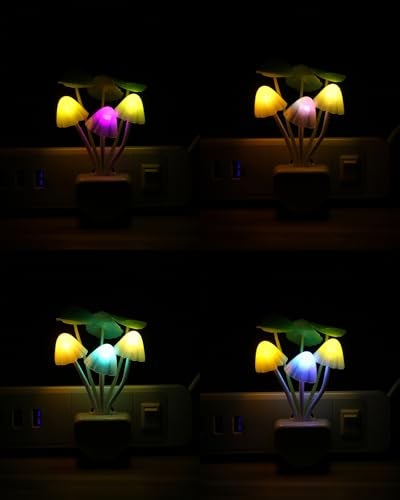 Rienar Sensor Led Night Light, Color Changing Plug-in LED Mushroom Dream Bed Lamp - Image 2