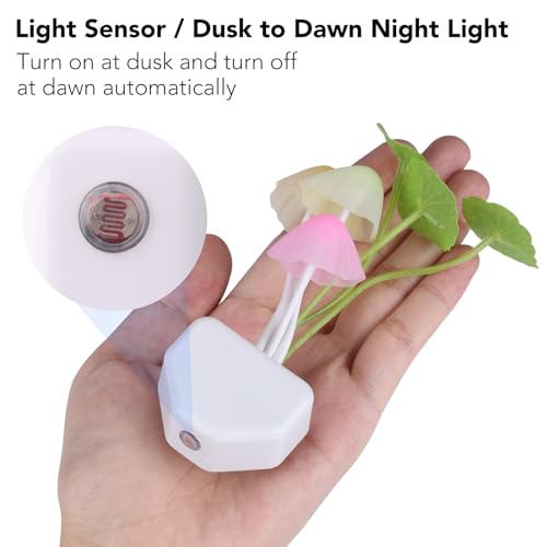 Rienar Sensor Led Night Light, Color Changing Plug-in LED Mushroom Dream Bed Lamp - Image 5
