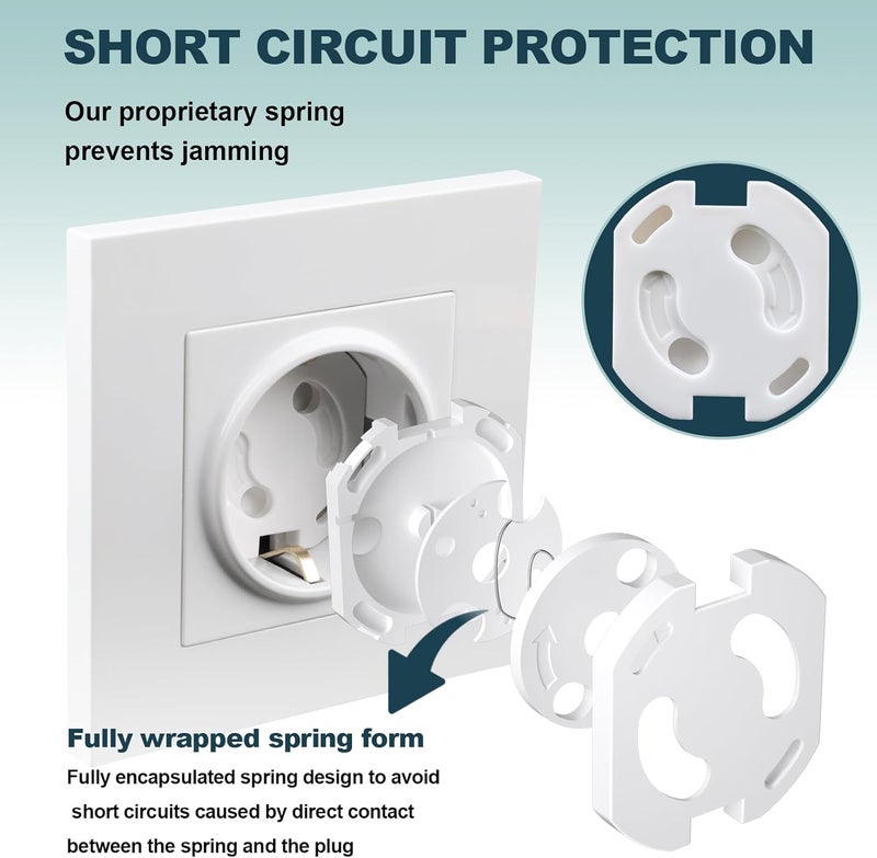 REDTRON Socket Fuse with Twist Mechanism, Pack of 20 Sockets, Child Safety Sockets, Socket Fuses for Babies and Children, Socket Protection, White - Image 4