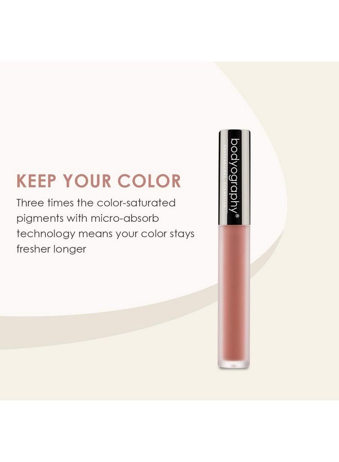 Bodyography Lip Lava Liquid Lipstick Longlasting Lipstick Bright And Bold (Exposed (Matte Light Coral Nude)) - Image 3