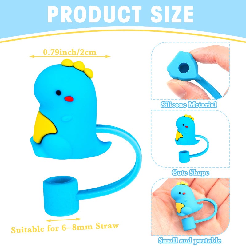 Nuenen 24 Pcs Straw Covers Caps Silicone Reusable Topper Tips Cute Cartoon Lids Splash Proof Plug for 6-8 mm Straws Tumblers Summer Beach Party Favors Home Kitchen Accessories - Image 2