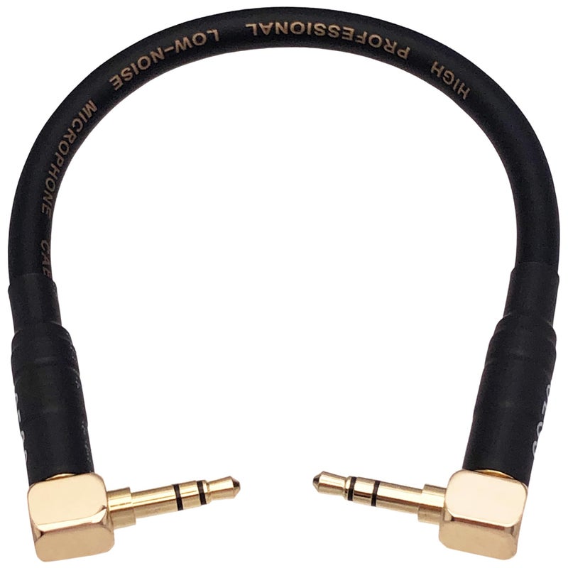 CNCESS CESS-068 Short Audiophile Audio Cable 3.5mm TRS Right Angle Male to Male, 6 Inches - Image 1
