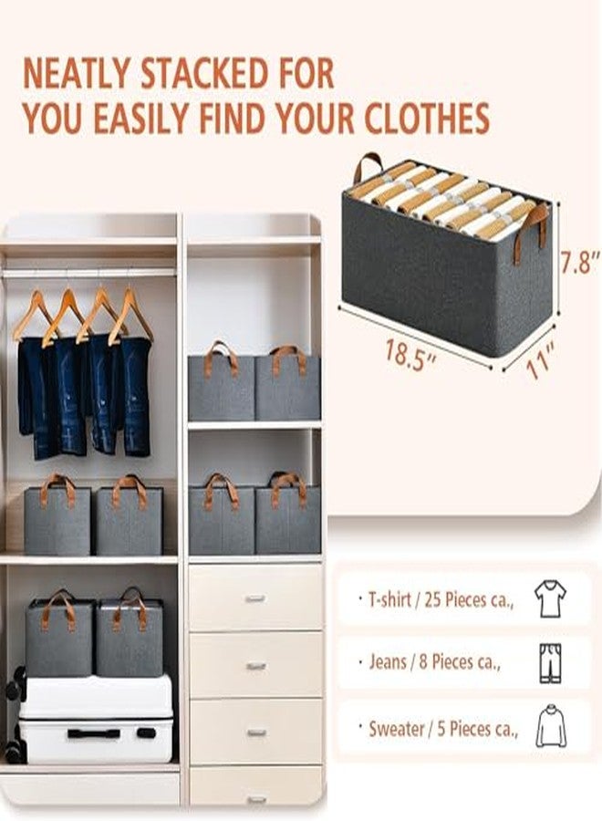 ELRINZA Foldable Cloth Basket with Metal Frame and Handles, Clothes Organizer for Wardrobe, Clothing Storage Solutions, Wardrobe Organizer for Clothes, Toys, Books, Shelves (Grey) (Pack of 1) - Image 2