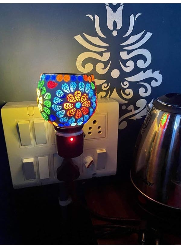 Shree Ashapura Textiles ASHAPURA Creation Kapur Dani Electrical Camphor DiffuserHome Fragrance Aroma Glass Kapoor Dani Essential Oil Diffuser Burner Night Lamp2093  - Image 3
