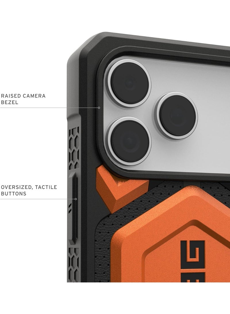 Urban Armor Gear UAG Monarch Pro MagSafe for iPhone 17 Pro MAX Case Cover [25 Feet Drop tested] - Orange - Image 5